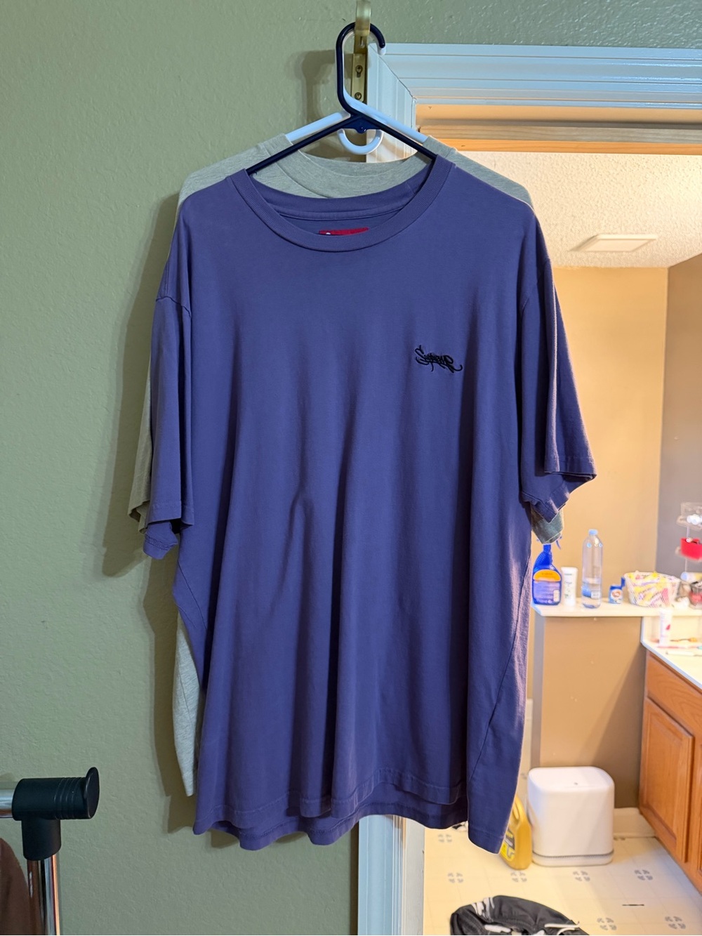 Supreme Purple Washed Tag Short Sleeve Crew Tee with Small Logo